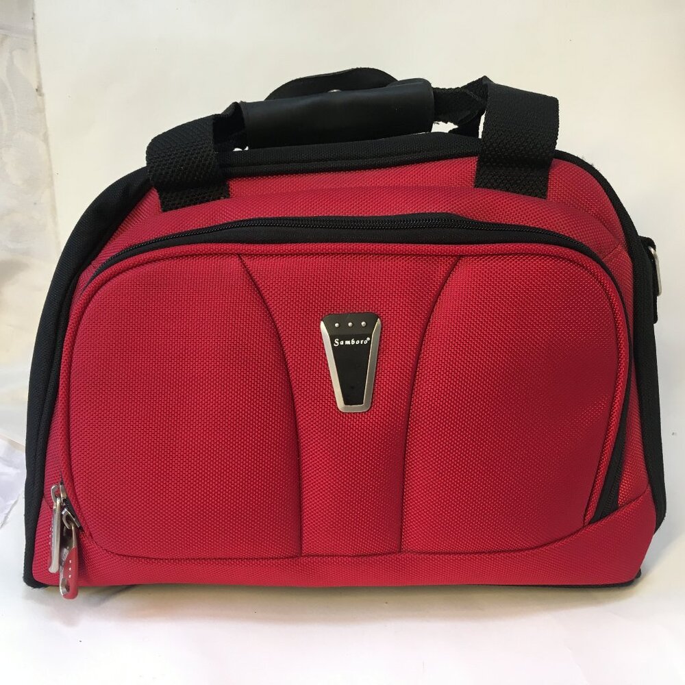 Samboro Red Black Travel Luggage Bag Carry On Zipper Strap New Condition